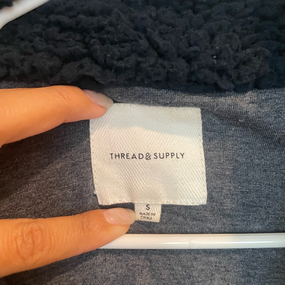 Thread & Supply Half-Zip Sherpa/Teddy Jacket - size S - Picture 2 of 4